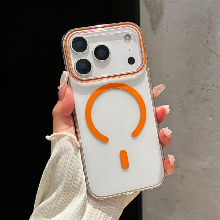 Bild 2, iPhone 17 Pro Max Skal MagSafe Transparent / Orange