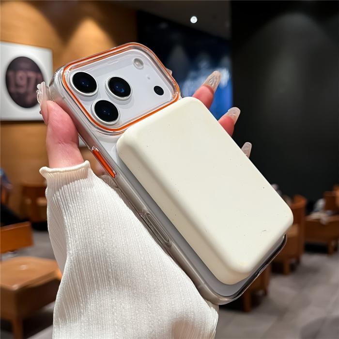Bild 4, iPhone 17 Pro Max Skal MagSafe Transparent / Orange