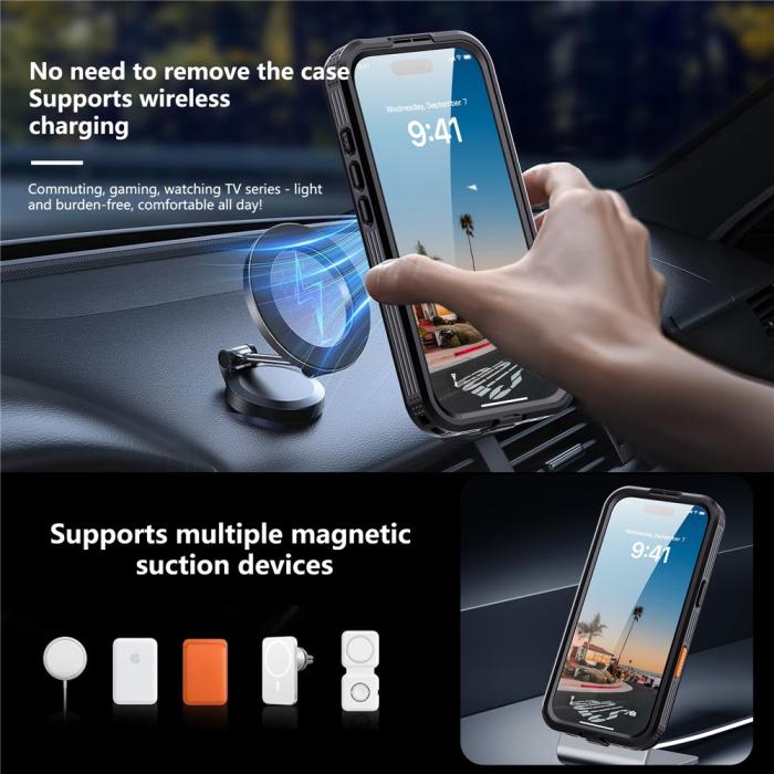 Bild 6, ShellBox iPhone 17 MagSafe iP68 Vattentät Skal Svart