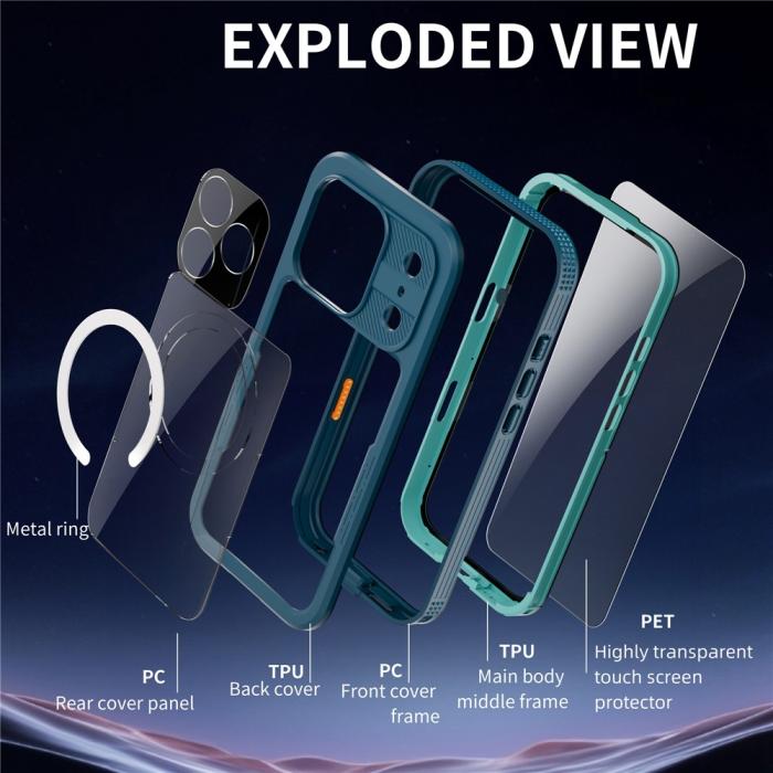 Bild 4, ShellBox iPhone 17 Pro MagSafe iP68 Vattentät Skal Blå