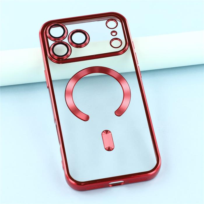 Bild 6, iPhone 17 Pro Max Skal MagSafe Electroplated TPU Röd