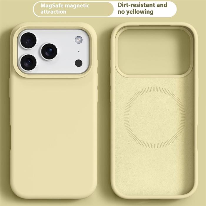 Bild 2, iPhone 17 Pro Skal MagSafe Liquid Silikon Gul