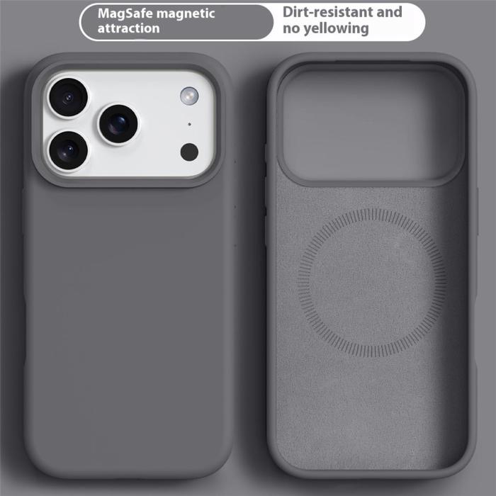 Bild 2, iPhone 17 Pro Skal MagSafe Liquid Silikon Grå
