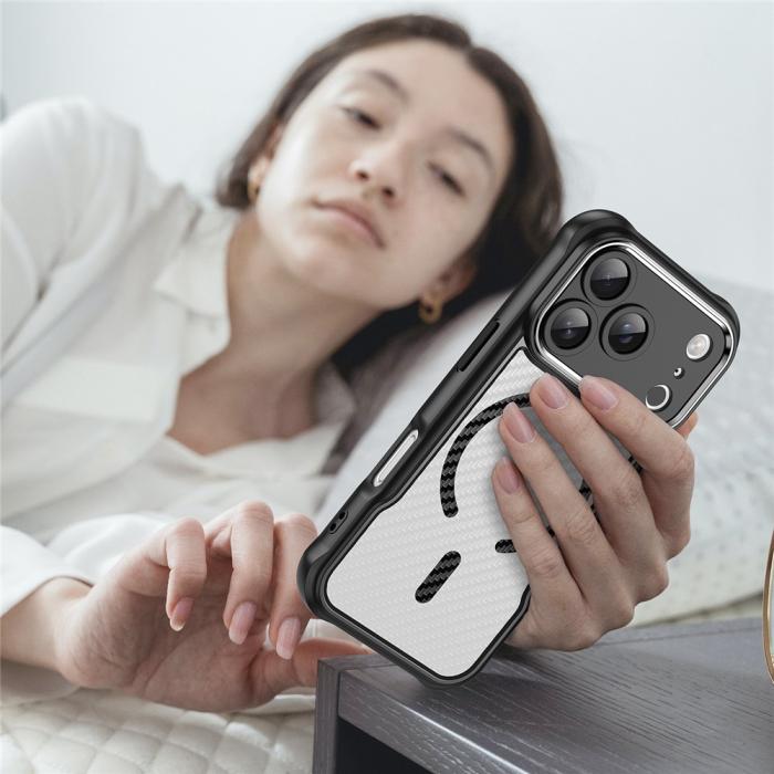 Bild 5, iPhone 17 Pro Skal MagSafe Kolfiber Textur Svart