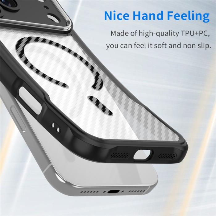 Bild 2, iPhone 17 Pro Max Skal MagSafe Kolfiber Textur Svart