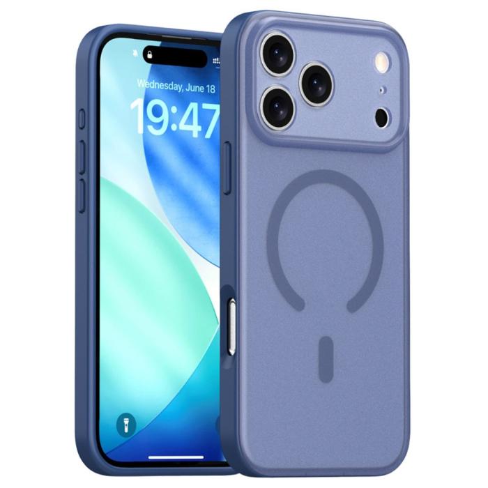 Bild 1, iPhone 17 Pro Skal MagSafe Skin Feel Frosted Blå