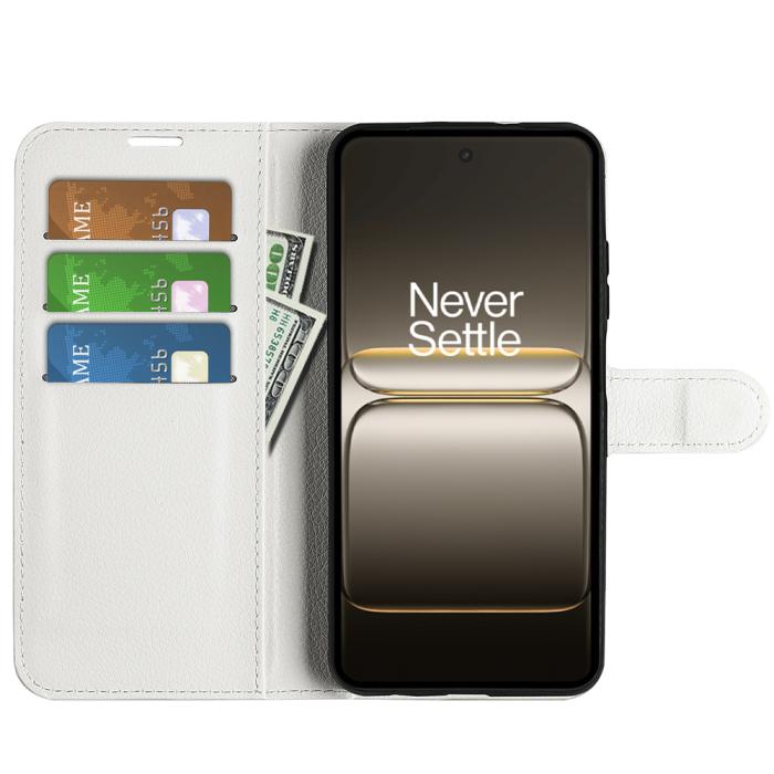 Bild 5, OnePlus Nord 5 5G Fodral Litchi Läder Vit