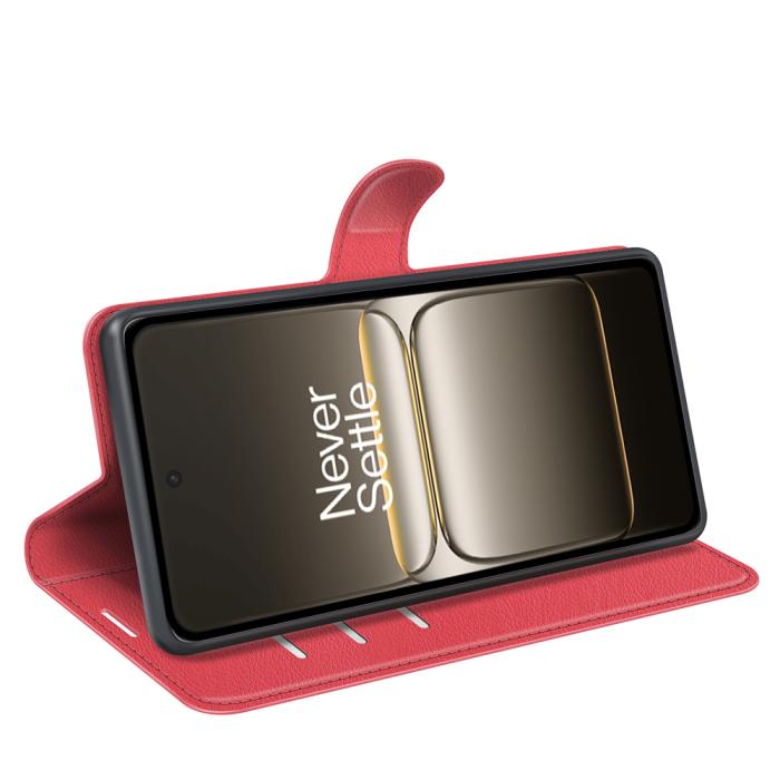 Bild 6, OnePlus Nord 5 5G Fodral Litchi Läder Röd