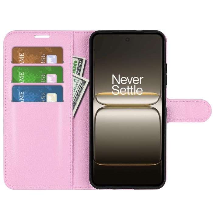 Bild 5, OnePlus Nord 5 5G Fodral Litchi Läder Ljus Rosa