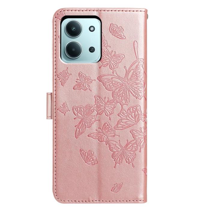 Bild 5, Xiaomi Redmi 15C Fodral Fjäril Tryck Roséguld