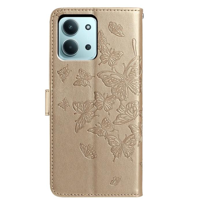 Bild 5, Xiaomi Redmi 15C Fodral Fjäril Tryck Guld