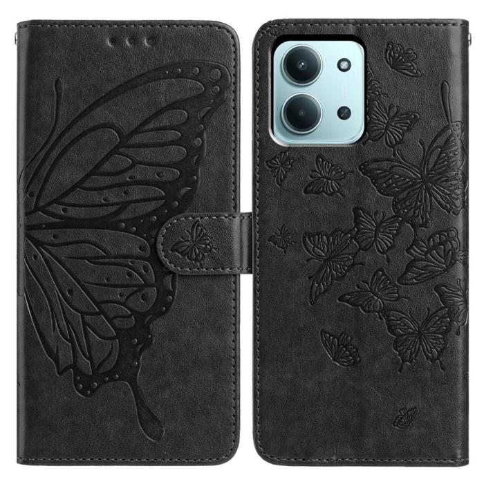 Bild 1, Xiaomi Redmi 15C Fodral Fjäril Tryck Svart