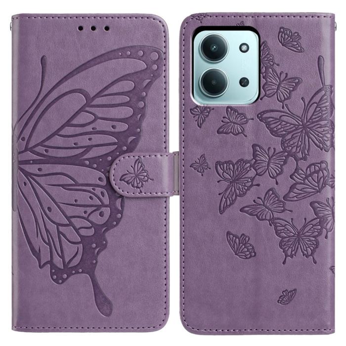 Bild 1, Xiaomi Redmi 15C Fodral Fjäril Tryck Lila