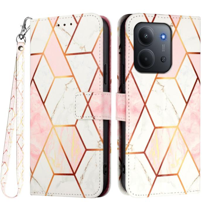 Bild 1, Xiaomi Redmi 15C Fodral Med Tryck Rosa Marmor