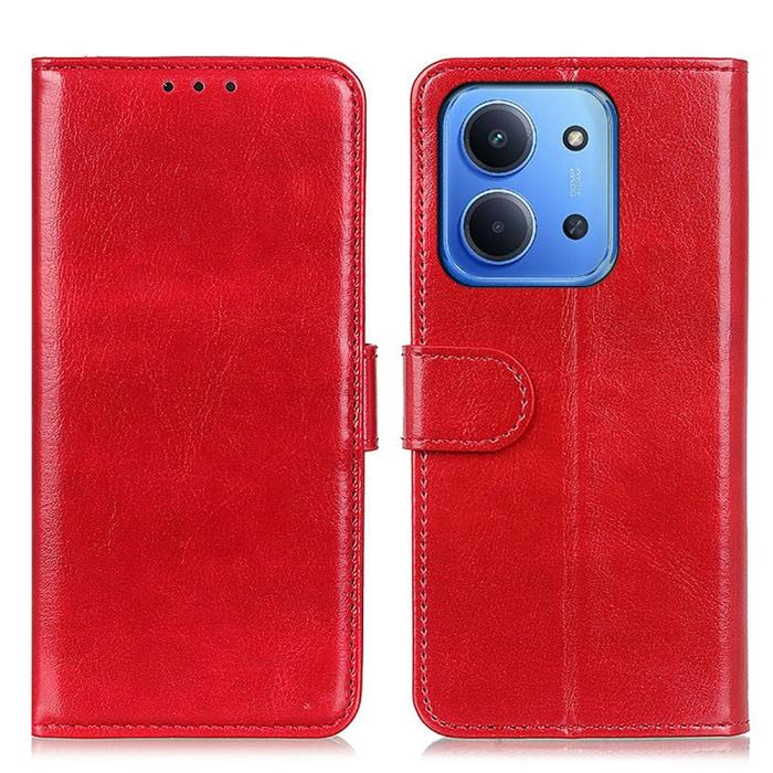 Bild 1, Xiaomi Redmi 15C Fodral Crazy Horse Läder Röd