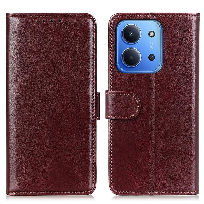 Bild 1, Xiaomi Redmi 15C Fodral Crazy Horse Läder Brun