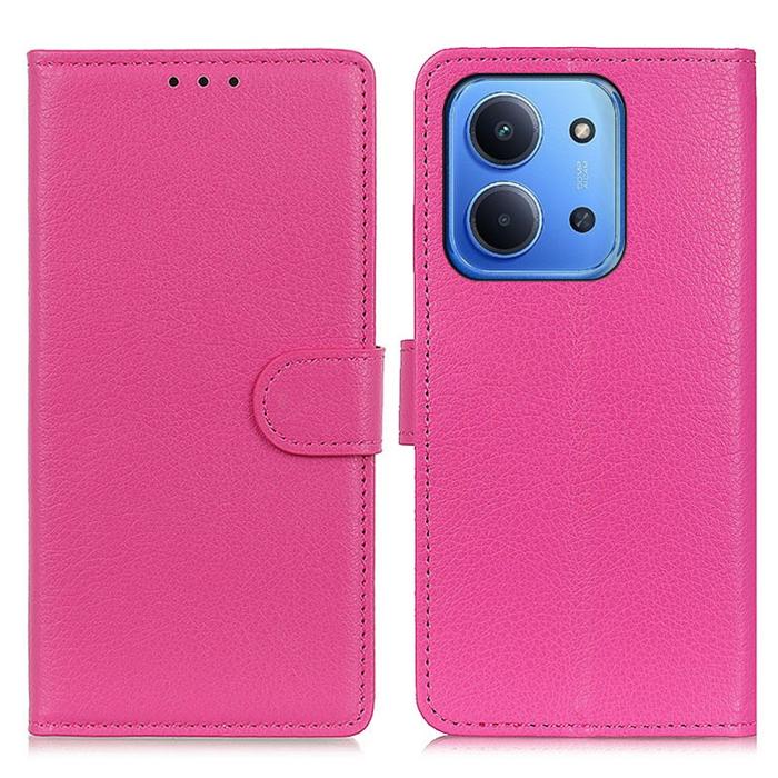 Bild 1, Xiaomi Redmi 15C Fodral Litchi Läder Rosa