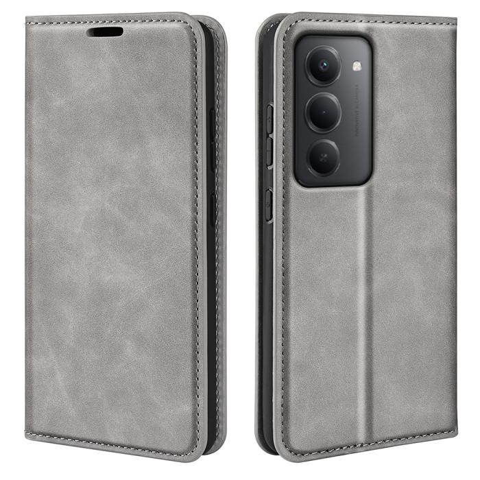 Bild 1, Xiaomi Redmi 15 Fodral Skin Touch Läder Grå