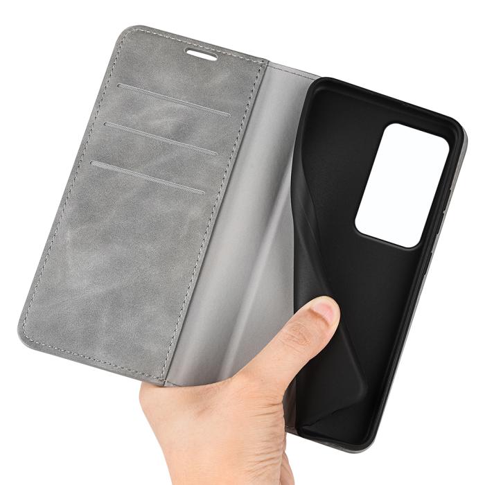 Bild 4, Xiaomi Redmi 15 Fodral Skin Touch Läder Grå