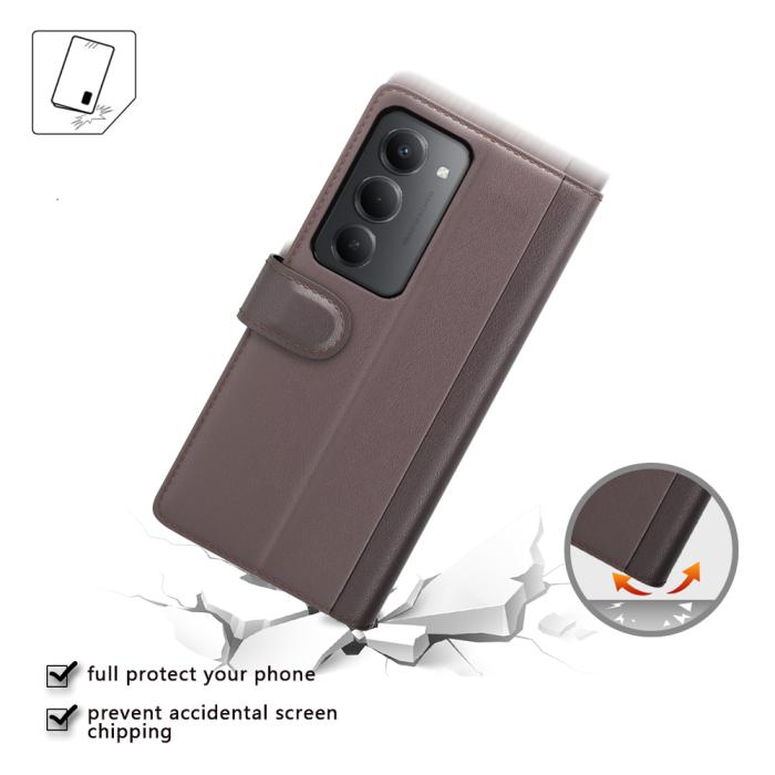 Bild 2, Xiaomi Redmi 15 Fodral Premium Äkta Läder Brun