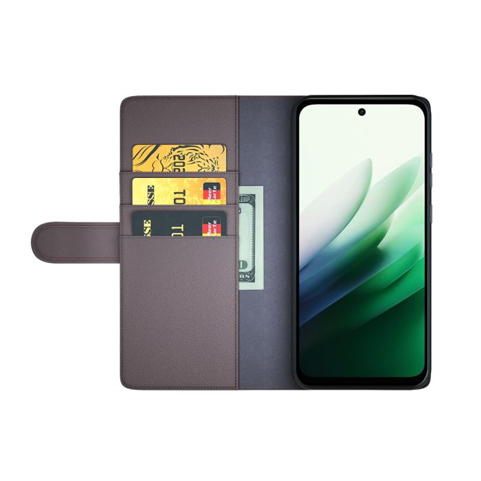 Bild 3, Xiaomi Redmi 15 Fodral Premium Äkta Läder Brun