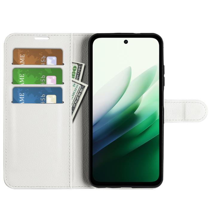 Bild 5, Xiaomi Redmi 15 Fodral Litchi Läder Vit