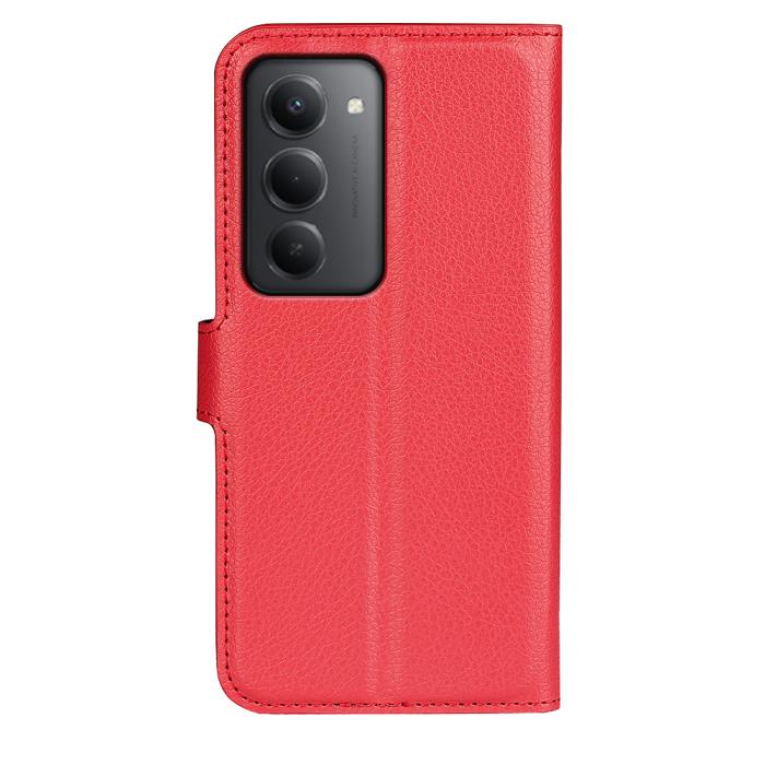 Bild 3, Xiaomi Redmi 15 Fodral Litchi Läder Röd