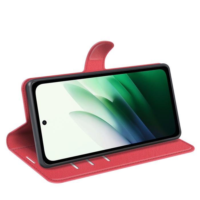 Bild 6, Xiaomi Redmi 15 Fodral Litchi Läder Röd