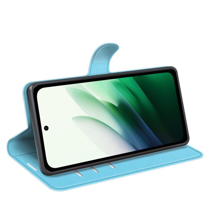 Bild 6, Xiaomi Redmi 15 Fodral Litchi Läder Blå