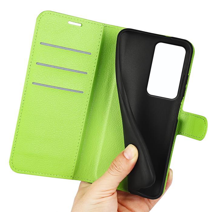 Bild 4, Xiaomi Redmi 15 Fodral Litchi Läder Grön