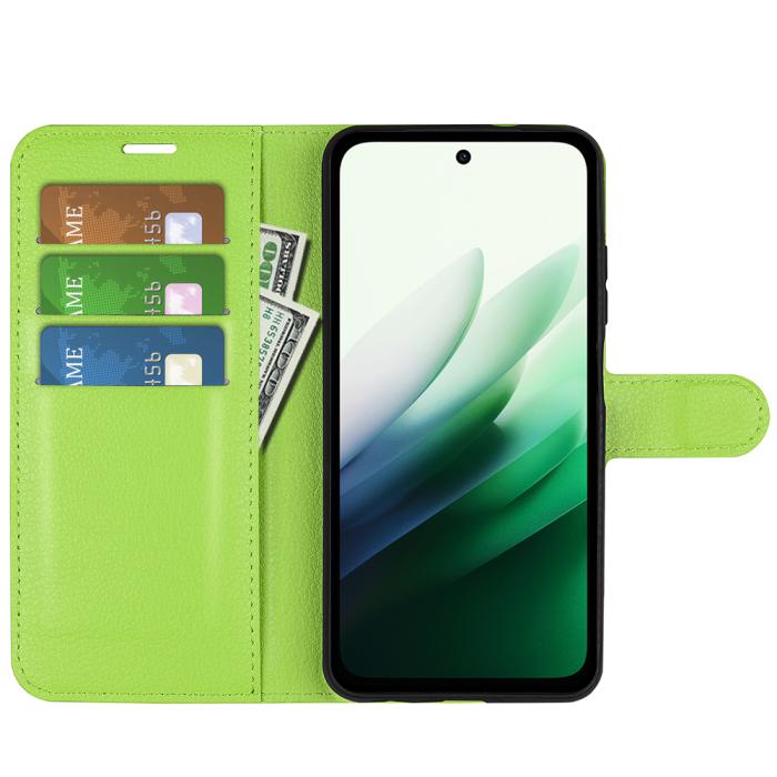 Bild 5, Xiaomi Redmi 15 Fodral Litchi Läder Grön