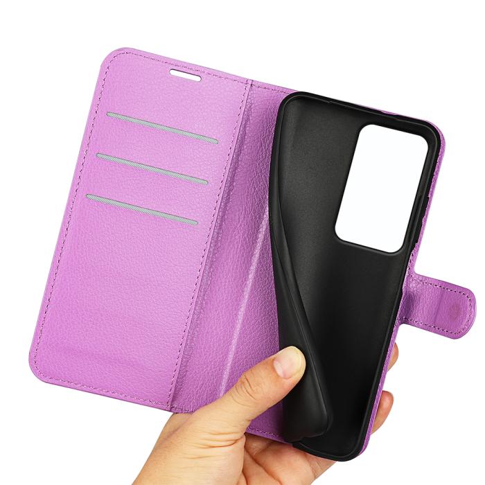 Bild 4, Xiaomi Redmi 15 Fodral Litchi Läder Lila