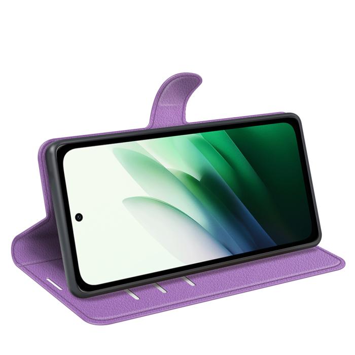 Bild 6, Xiaomi Redmi 15 Fodral Litchi Läder Lila