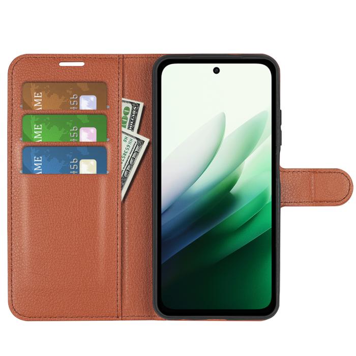 Bild 5, Xiaomi Redmi 15 Fodral Litchi Läder Brun