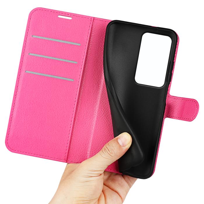 Bild 4, Xiaomi Redmi 15 Fodral Litchi Läder Rosa