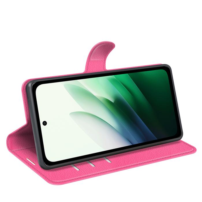 Bild 6, Xiaomi Redmi 15 Fodral Litchi Läder Rosa