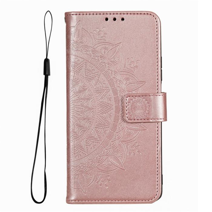 Bild 4, Xiaomi Redmi 15 Fodral Mandala Läder Roséguld