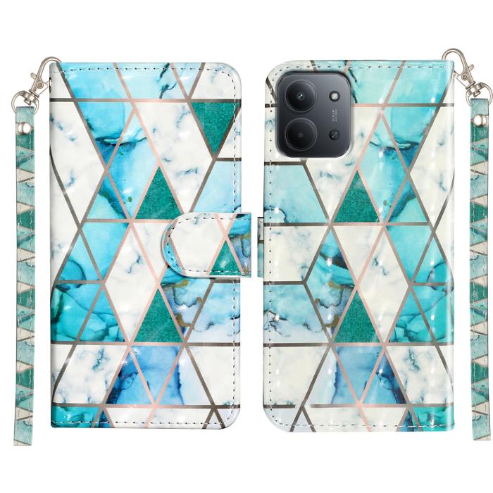 Bild 1, Xiaomi Redmi 15C Fodral Med Tryck Grön Marmor