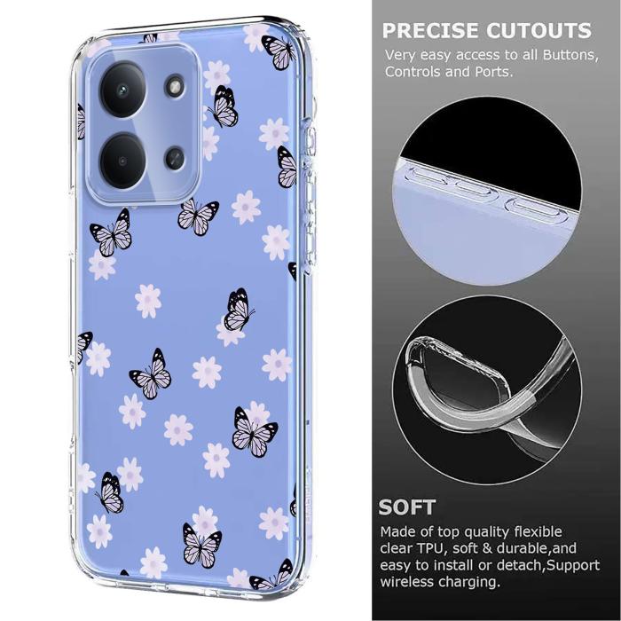 Bild 6, Xiaomi Redmi 15C Skal Med Tryck Fjärilar