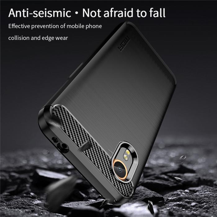 Bild 6, MOFI Samsung Galaxy Xcover 7 Skal Borstad Stål Textur Svart