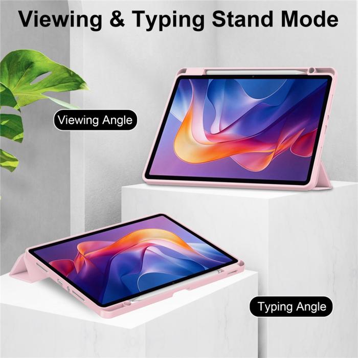 Bild 3, Xiaomi Redmi Pad 2 Fodral Tri-Fold Hybrid Rosa