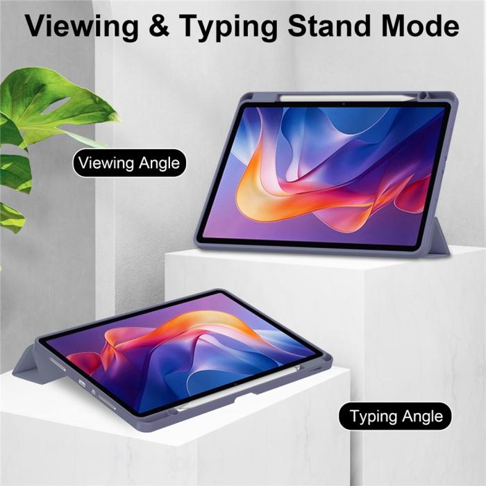 Bild 3, Xiaomi Redmi Pad 2 Fodral Tri-Fold Hybrid Lila