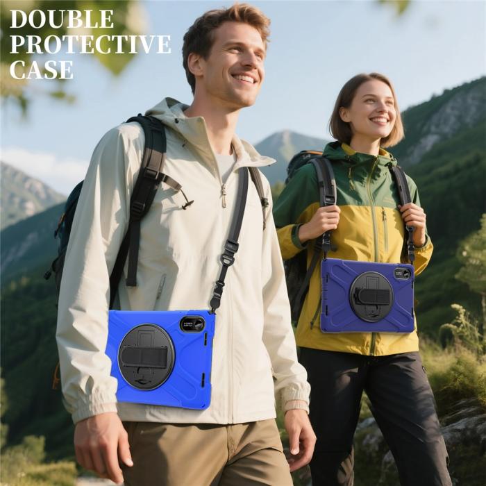 Bild 6, Xiaomi Redmi Pad 2 Skal 360° Kickstand Med Strap Mörk Blå