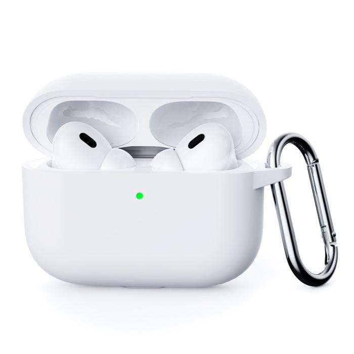 Bild 1, AirPods Pro 3 Skal Med Karbinhake Silikon Vit