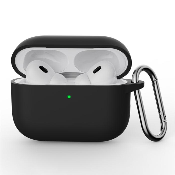 Bild 1, AirPods Pro 3 Skal Med Karbinhake Silikon Svart