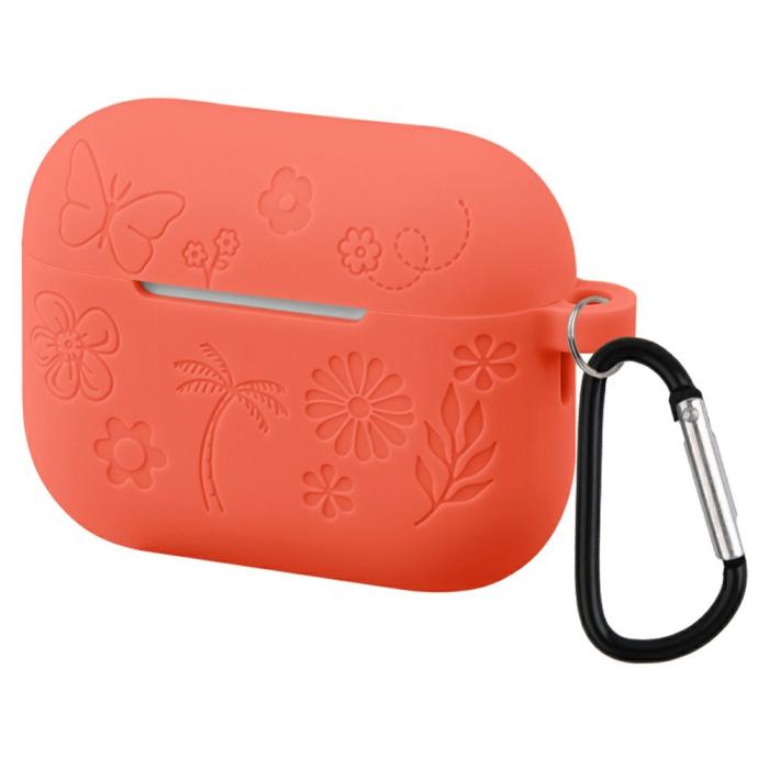 Bild 1, AirPods Pro 3 Skal Med Blommigt Tryck Silikon Röd