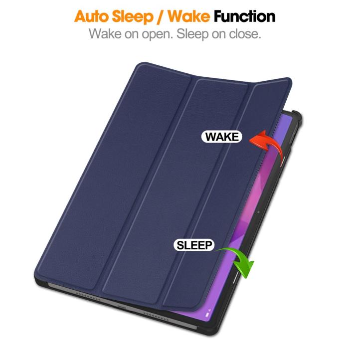 Bild 3, Lenovo Idea Tab Pro Fodral Tri-Fold Läder Mörk Blå