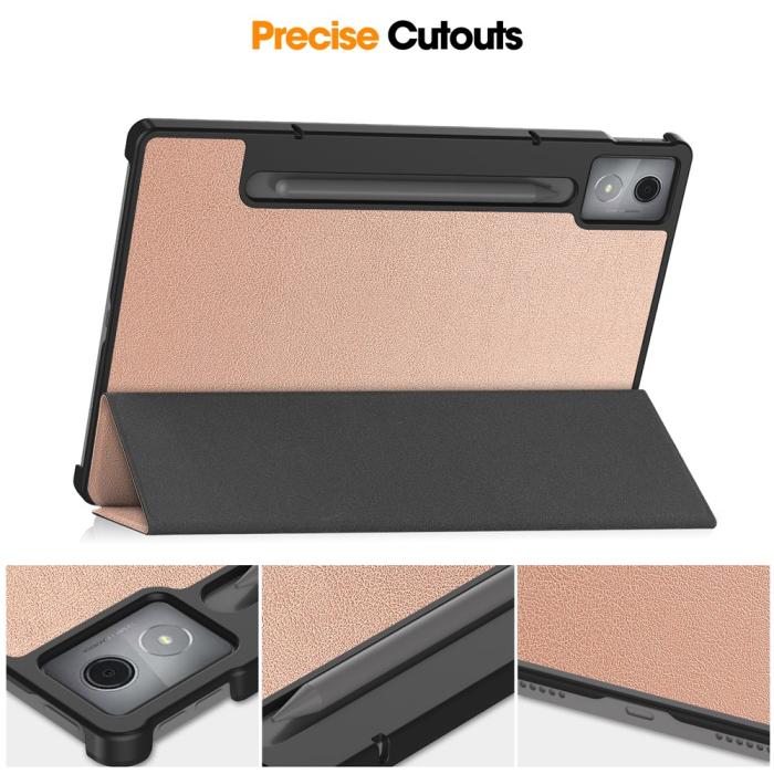 Bild 4, Lenovo Idea Tab Pro Fodral Tri-Fold Läder Roséguld