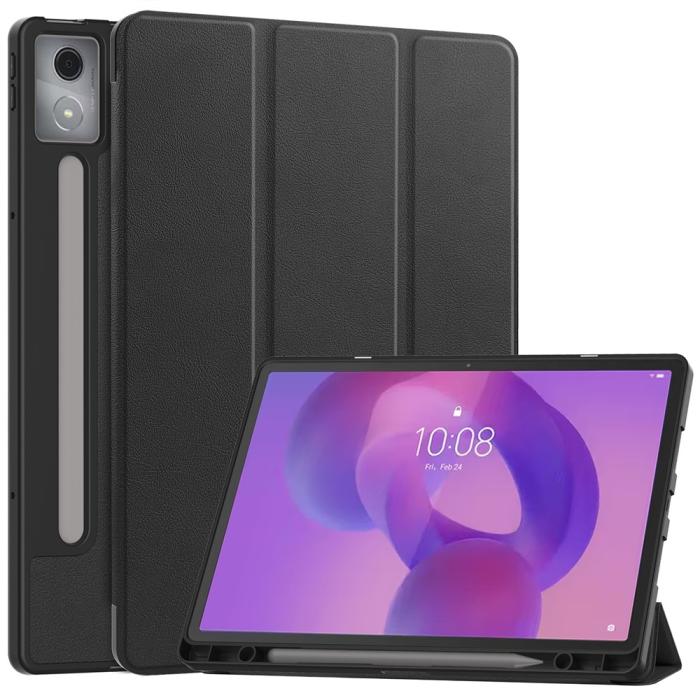 Bild 1, Lenovo Idea Tab Pro Fodral Tri-Fold Läder Svart