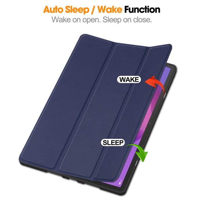 Bild 3, Lenovo Idea Tab Pro Fodral Tri-Fold Läder Mörk Blå